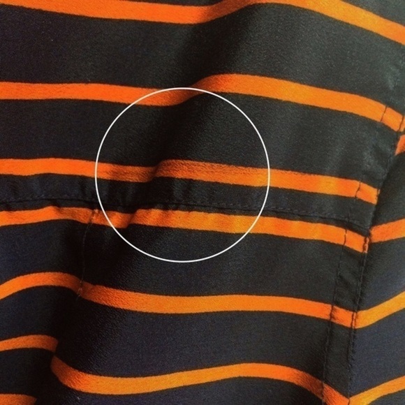 Fun & Flirt Navy Blue and Orange Blouse - Picture 4 of 4